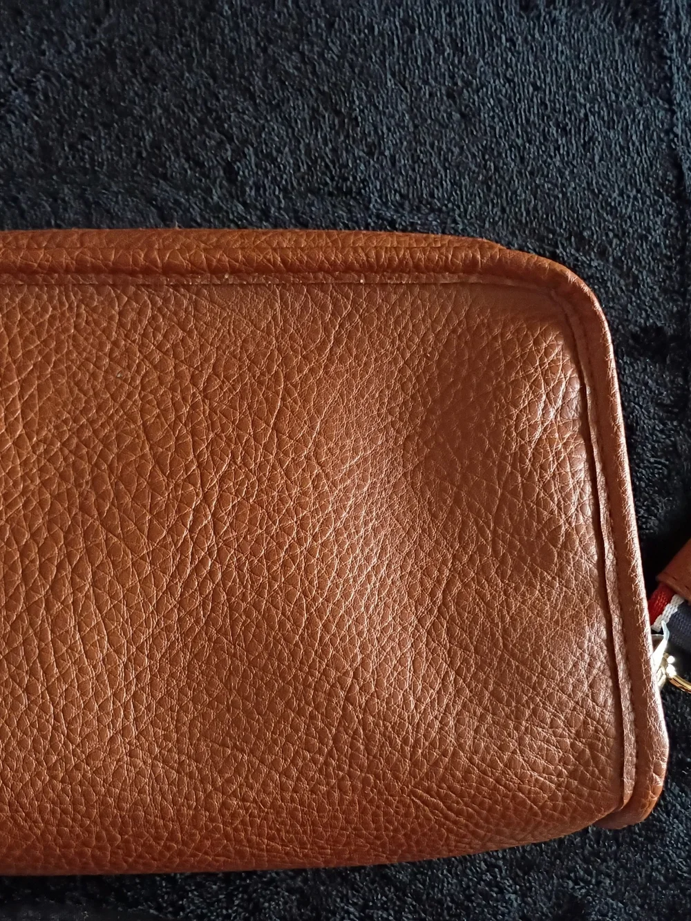 Cognac Leather Wristlet Wallet